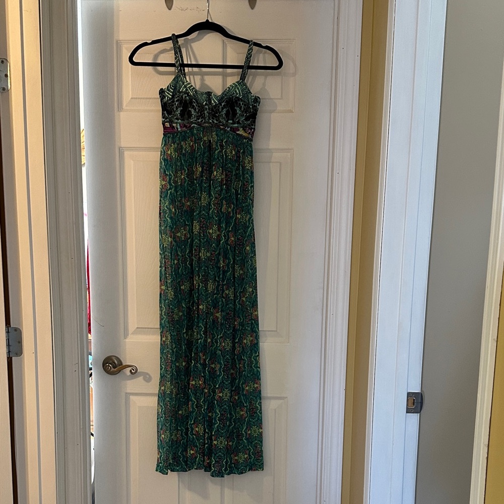 Women's Teal Printed Sleeveless maxi dress  by Maaji - Picture 2 of 8